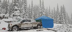 Masses of snow at our drilling site