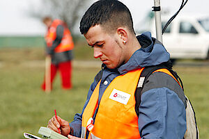 GPS-Messung zur Linienabsteckung